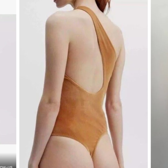 Fabletics yellow/mustard one shoulder bodysuit - Picture 4 of 8